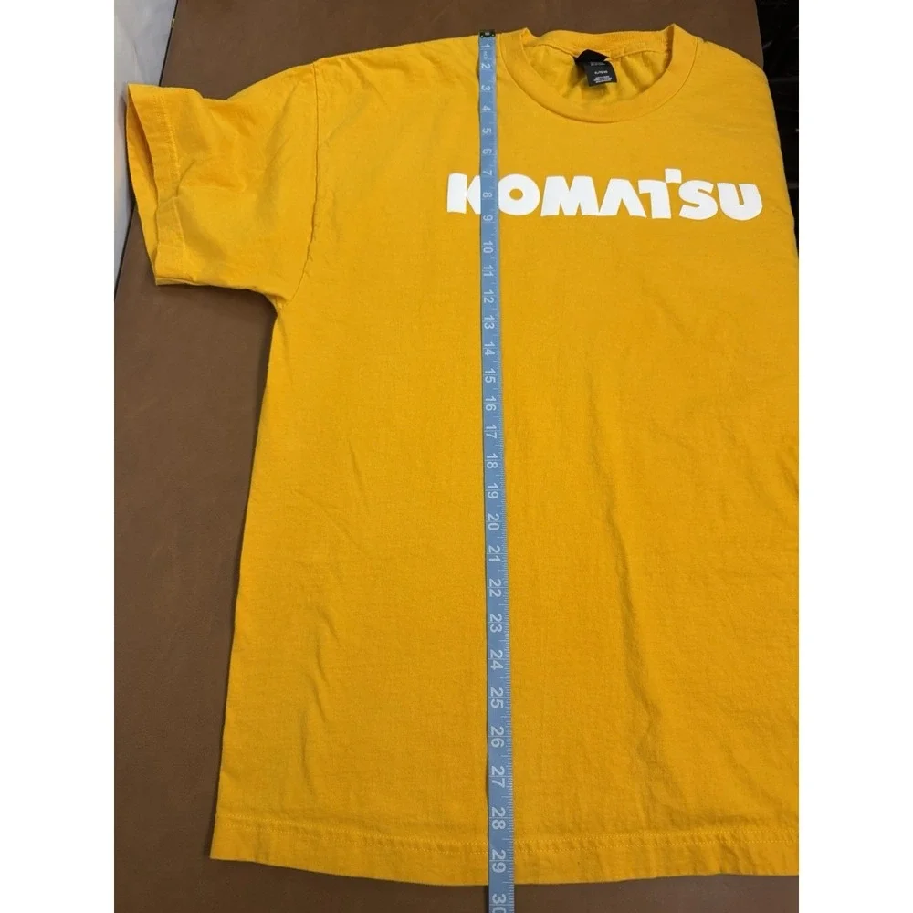 Komatsu Excavator Men's XL Yellow Graphic T-Shirt Heavy Equipment Construction